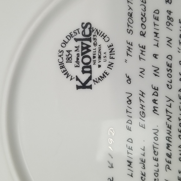 P1c - Knowles Norman Rockwell Plate "The Storyteller" 1984 LE Collector's Plate - Picture 5 of 8